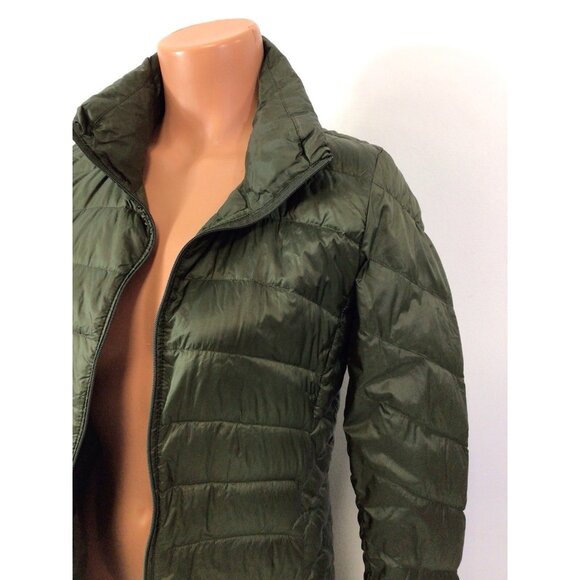 Uniqlo Ultra Light Down Jacket Green Packable Puffer Coat Winter Womens Small - Picture 2 of 7
